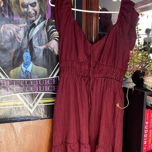 Rewind Deep Red Midi Dress (some light deodorant stains, worn once)